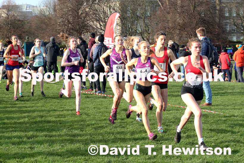 Womens short race  2020 BUCS Cross Country Champs., Edinburgh.  Photo: David T. Hewitson/Sports for All Pics